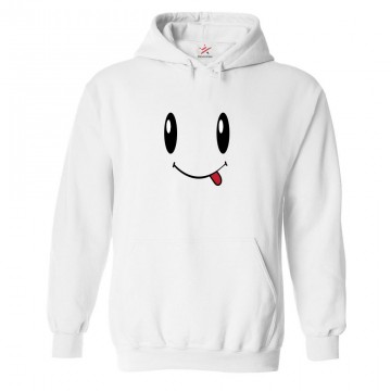 Tongue Out Face Cute Classic Unisex Kids and Adults Pullover Hoodie